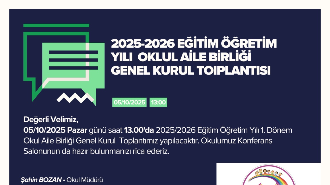 2025/2026 OKUL AİLE BİRLİĞİ GENEL KURUL TOPLANTISI